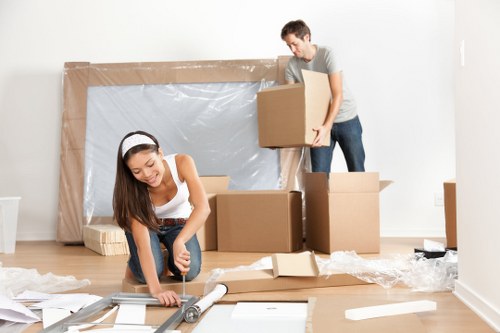 Removal van and moving boxes for a home move in Ilford