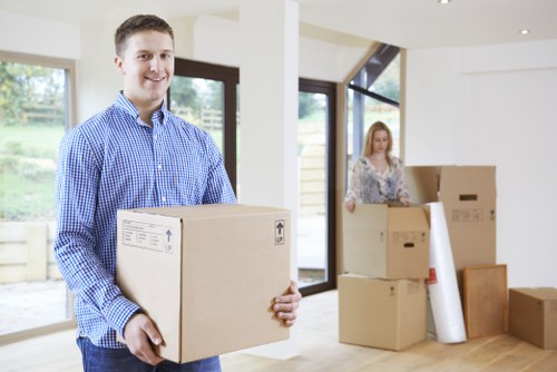 Loading boxes into a van for a house move