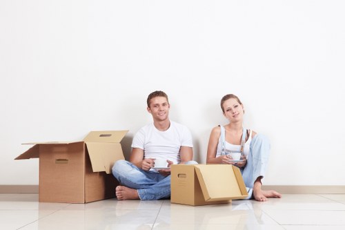 Commercial office move team handling furniture and equipment in Ilford