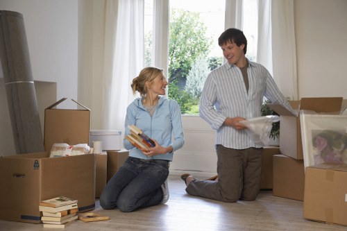 Careful packing and transport of office equipment during an Ilford relocation